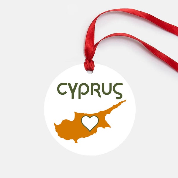 Cyprus Ornament Personalized Gift Gloss Coated Aluminum