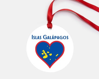 Galapagos Islands Ornament Personalized Gift Ecuador Gloss Coated Aluminum