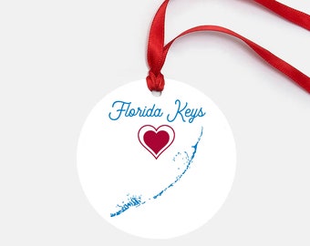 Florida Keys Ornament, Personalized Christmas Gift