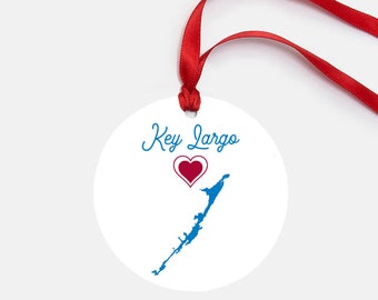 Key Largo Ornament Florida Keys, Personalized Christmas Gift