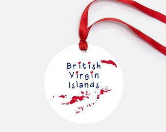British Virgin Islands Ornament Personalized Gift Gloss Coated Aluminum