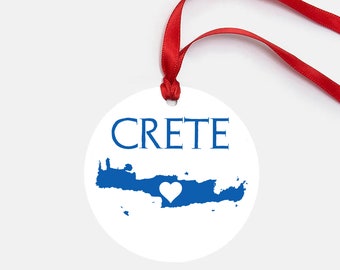 Creete Greece Ornament Personalized Gift Gloss Coated Aluminum