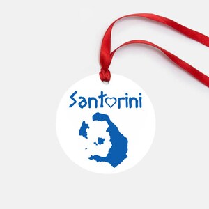 Santorini Personalized Ornament Gift Thira Greece Greek Islands