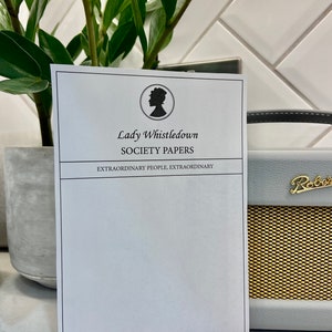 Digital, Printable Lady Whistledown Society Papers;  Invitations, announcements, baby showers, gender reveal parties, birthday parties etc.