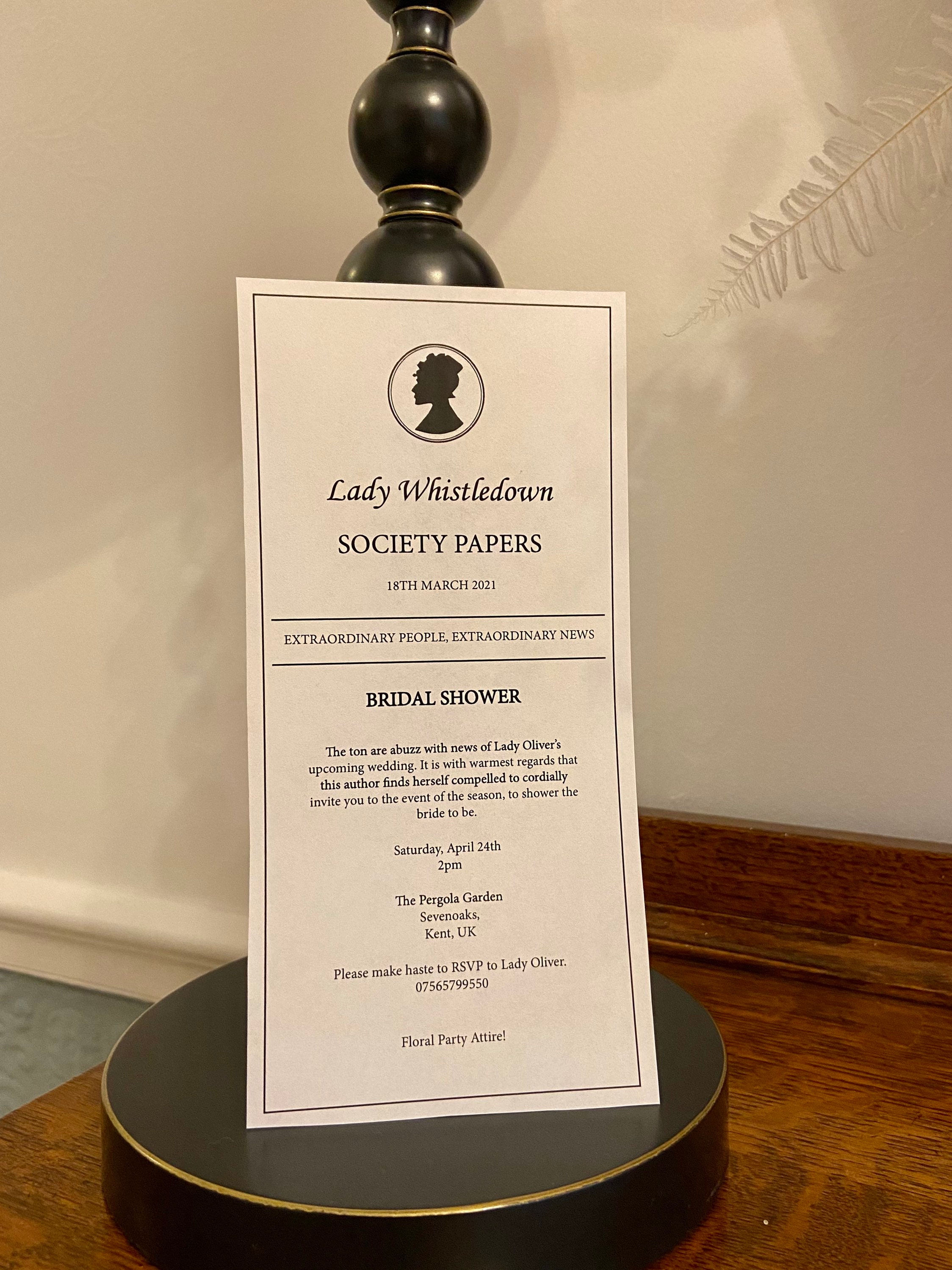 Digital, Printable Lady Whistledown Society Papers; 1 Column for Cards ...
