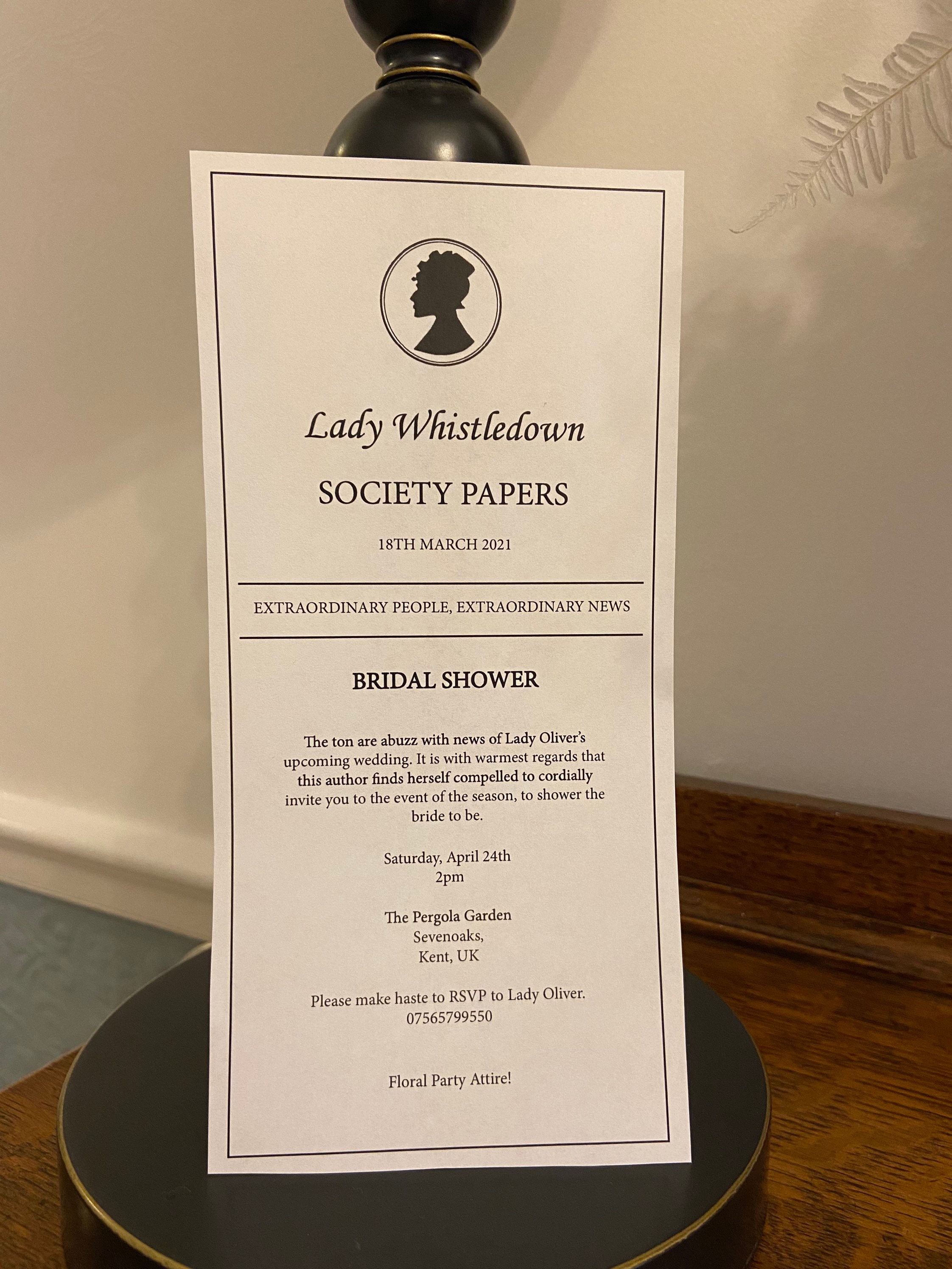 Digital, Printable Lady Whistledown Society Papers; 1 Column for Cards ...
