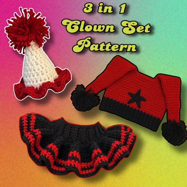 3 in 1 Clown Set Pattern w/ Pictures