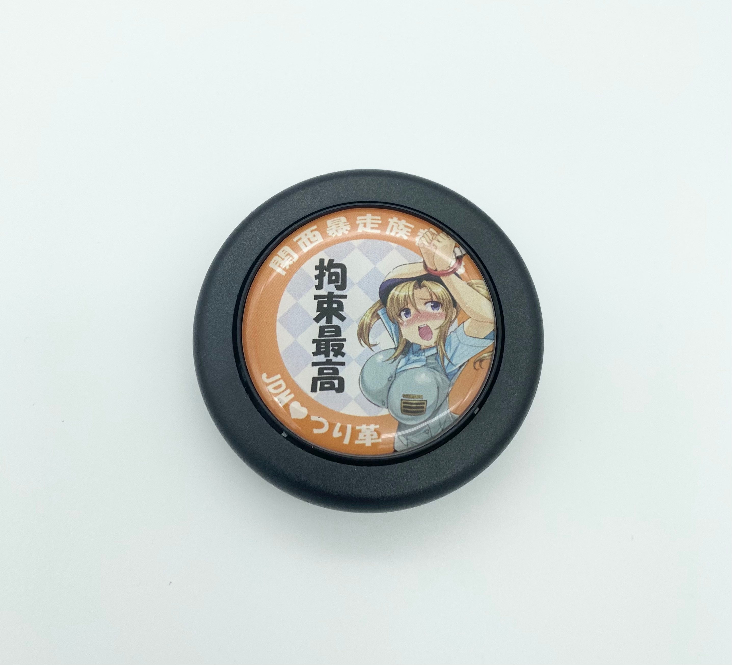 Customize Sticker Anime JDM Car Horn Button Racing Sport Steering Wheel  Horn Push Cover for Universal