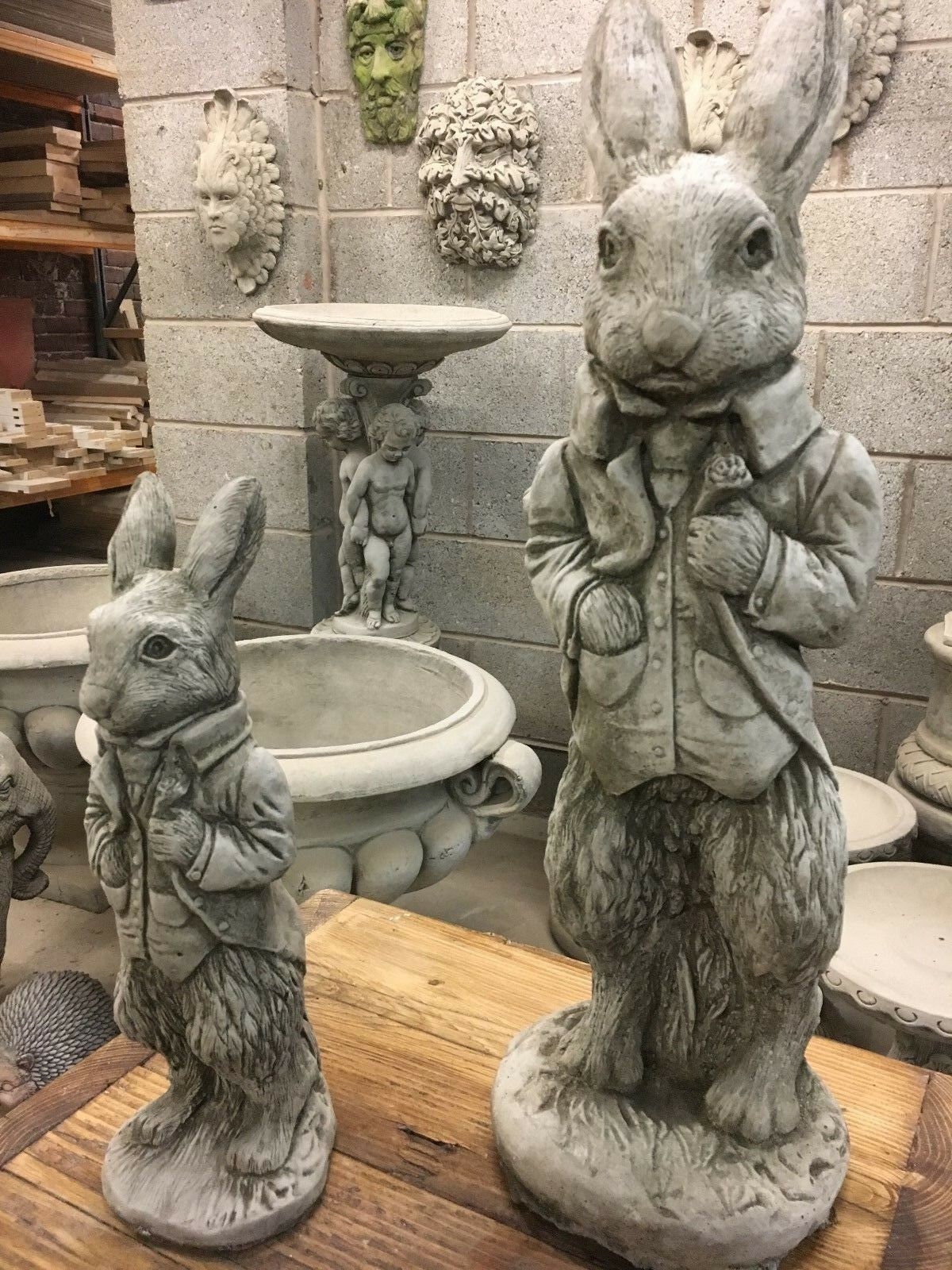 Peter Rabbit Statue Medium or Large Hand Made Stone Garden Etsy
