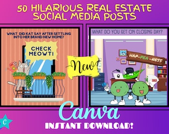 Real Estate Social Media Posts, Real Estate Marketing, Facebook Posts, Instagram, Canva Templates, Funny, Humor, Real Estate Terms, Spring