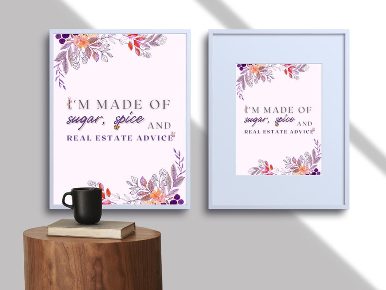 Realtor Printable Wall Art, Floral, Real Estate Agent Décor, Real Estate Decor, Digital Art, DIY, Realtor Gift, Printable, Modern Realtor image 2