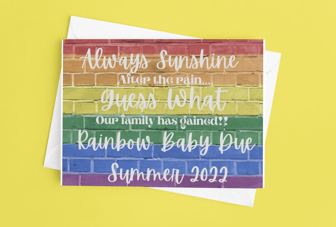 Rainbow Baby Birth Announcement Etsy