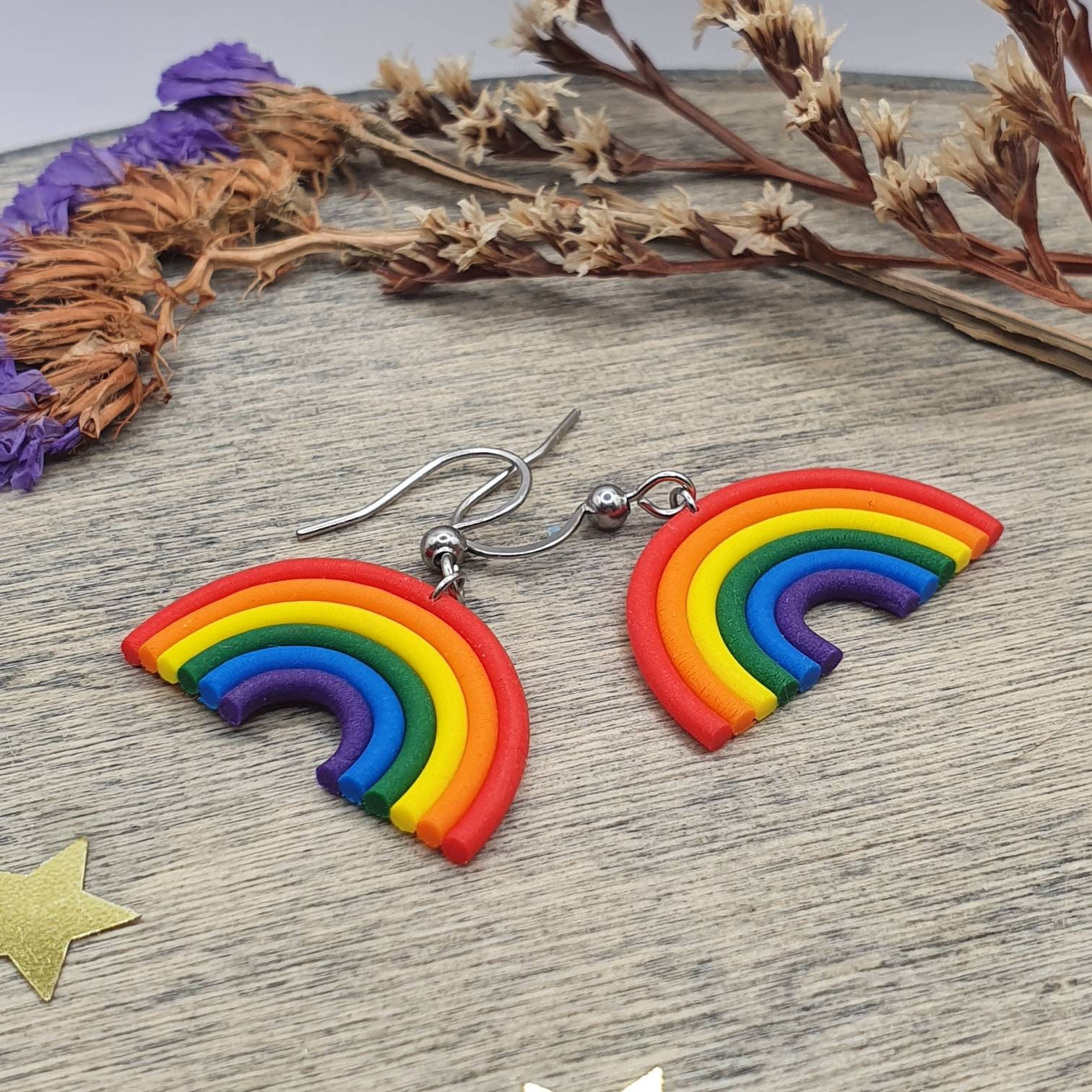 LGBTQ Pride Flag Regenbogen Ohrringe, Baumelnd, Lesbisch, Schwul, Bisexuell, Transgender, Queer
