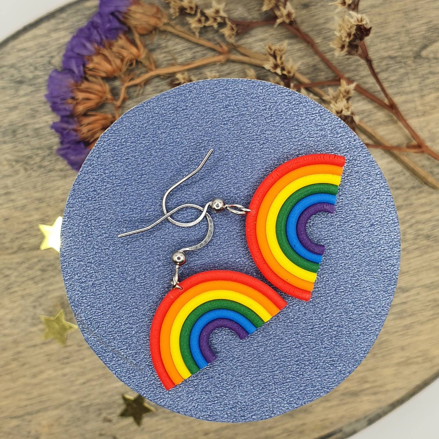 Regenbogen Pride Ohrringe Herzform - LGBTQ Schmuck Für Festivals & Partys