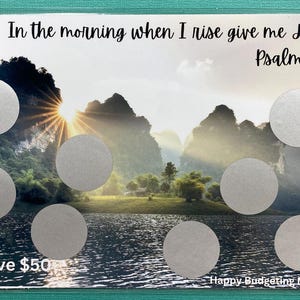In the morning when I rise give me Jesus. A5 Scratch Off Savings Challenge