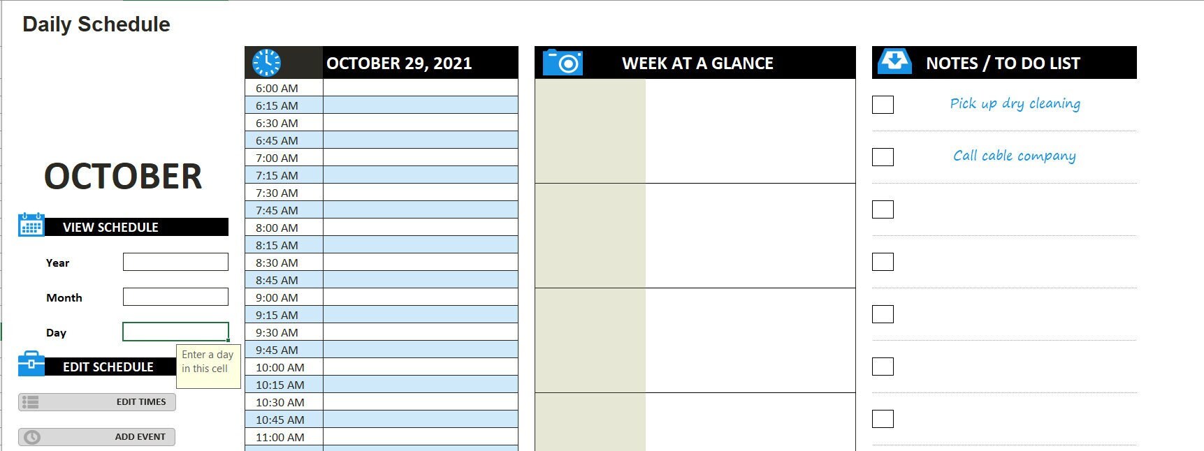 Daily Schedule Planner Etsy