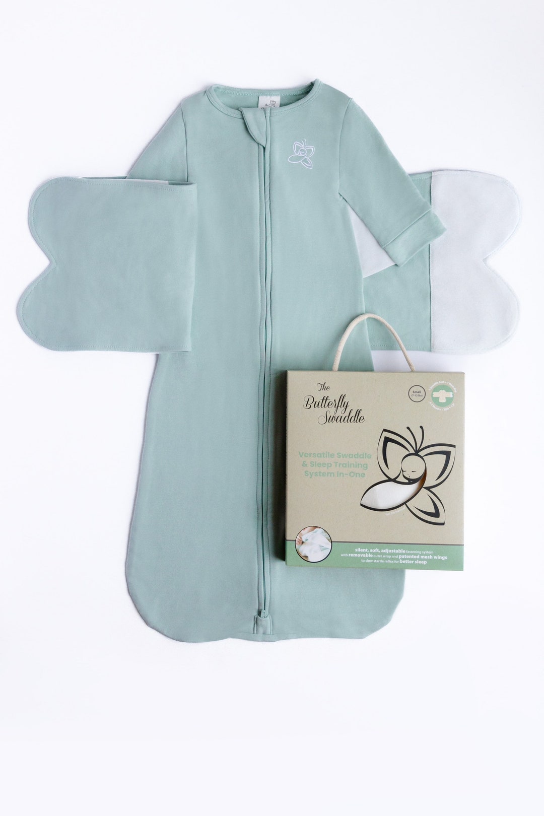 Organic Baby Swaddle and Sleep Sack in One Bamboo/cotton SILENT VELCRO