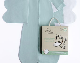 Organic Baby Swaddle and Sleep Sack in one - Bamboo/Cotton - SILENT VELCRO!