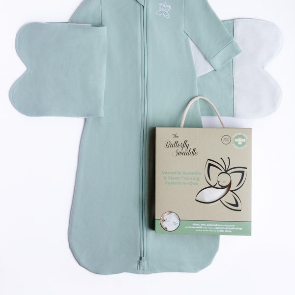 Organic Baby Swaddle and Sleep Sack in one - Bamboo/Cotton - SILENT VELCRO!