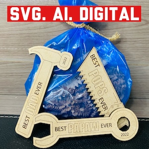 Digital File, Father&#39;s Day Tools Paint Kit for Glowforge, Laser, OmTech, Gift for Father