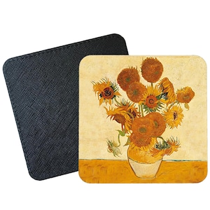Sottobicchieri Girasoli Van Gogh Giallo Senape, Nuova Casa, Compleanno, Set Regalo di Inaugurazione della Casa, Regalo Ricordo per Amico, Floreale, Stoviglie, Regalo per la Festa della Mamma