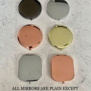 Miroir compact personnalisé jaune moutarde vert Van Gogh, miroir de poche rectangle, cadeau souvenir pour ami, fleurs, or rose, argent image 10