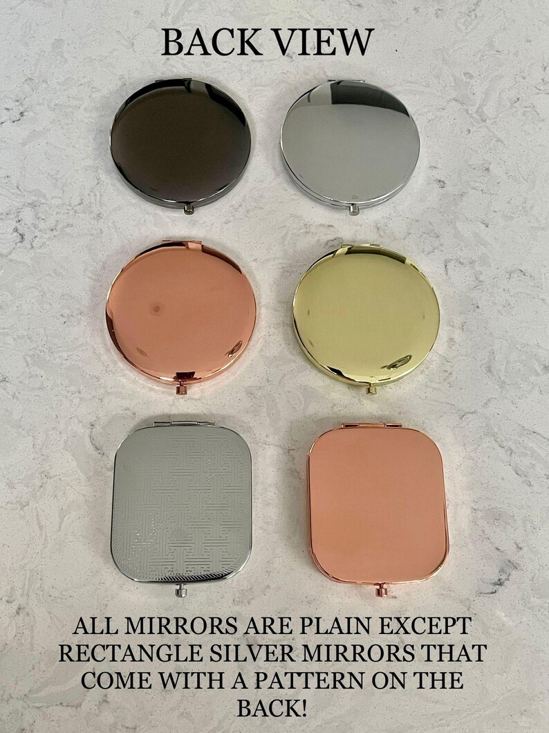 Miroir compact personnalisé jaune moutarde vert Van Gogh, miroir de poche rectangle, cadeau souvenir pour ami, fleurs, or rose, argent image 10