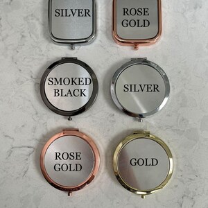 Miroir compact personnalisé jaune moutarde vert Van Gogh, miroir de poche rectangle, cadeau souvenir pour ami, fleurs, or rose, argent image 9