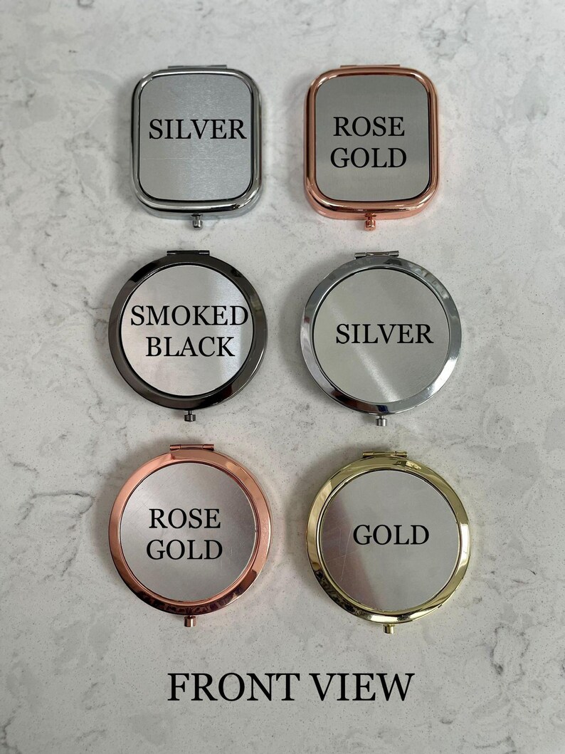 Miroir compact personnalisé jaune moutarde vert Van Gogh, miroir de poche rectangle, cadeau souvenir pour ami, fleurs, or rose, argent image 9