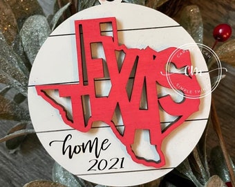 Shiplap Texas State Ornament