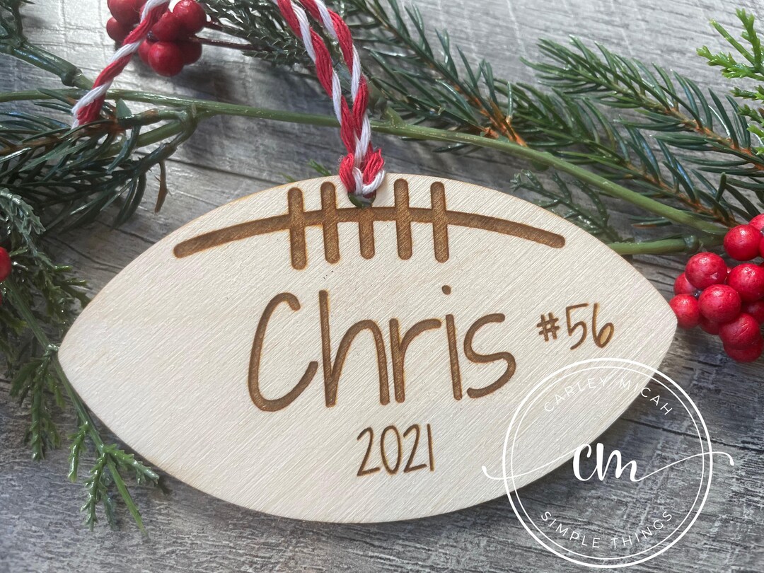 Personalized Laser Engraved Football Ornament Etsy