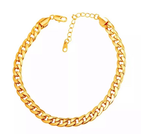 Unisex Cuban Link Anklet W/ Chain 