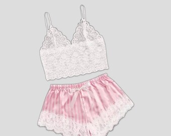 Vibes Fresh Halter Bralette & Booty Short Light Blue L-xl