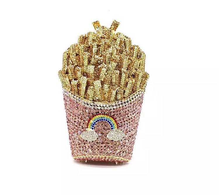 rhinestone french fry purse