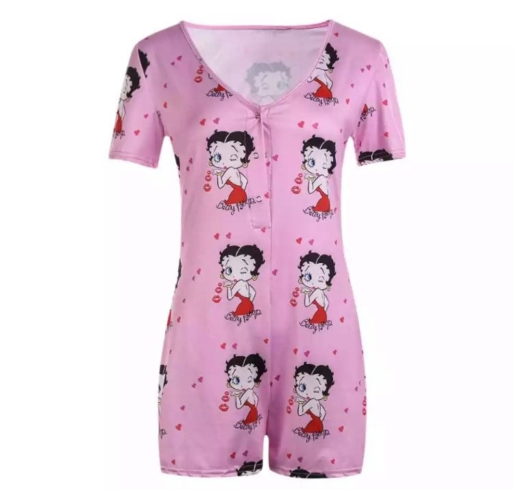 Betty Boop Cheeky Shorts Onesie Pajama/ Lounge Set Jumpsuit - Etsy Finland
