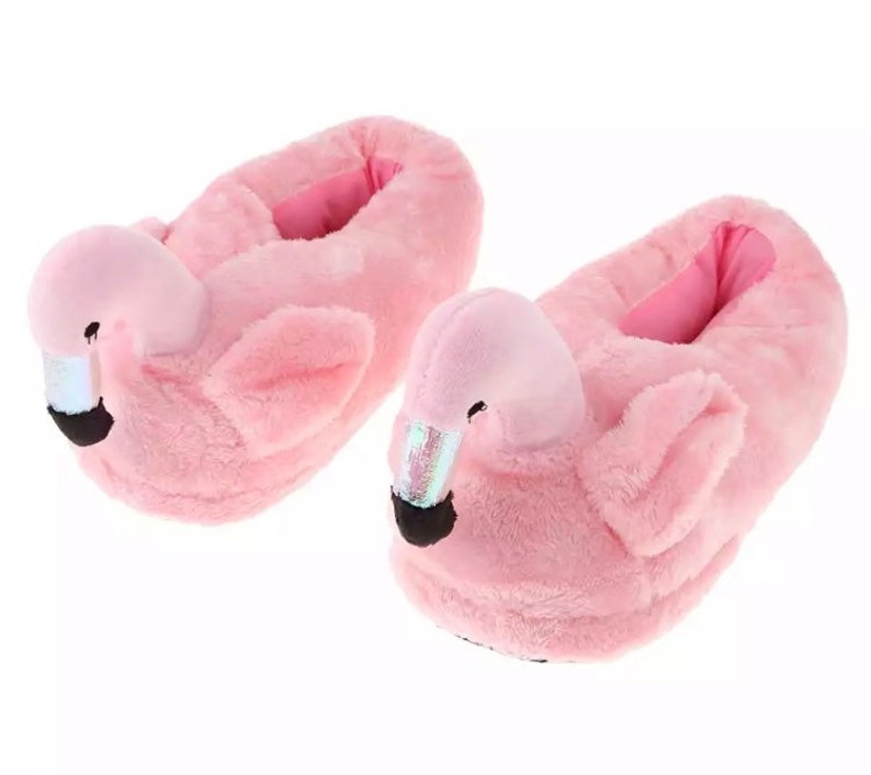 Pink Flamingo Fur Bedroom Slipper Shoes - Etsy