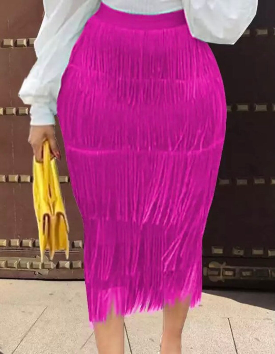 Fit to Frame Long Fringe Tassel Layered Midi Skirt - Etsy