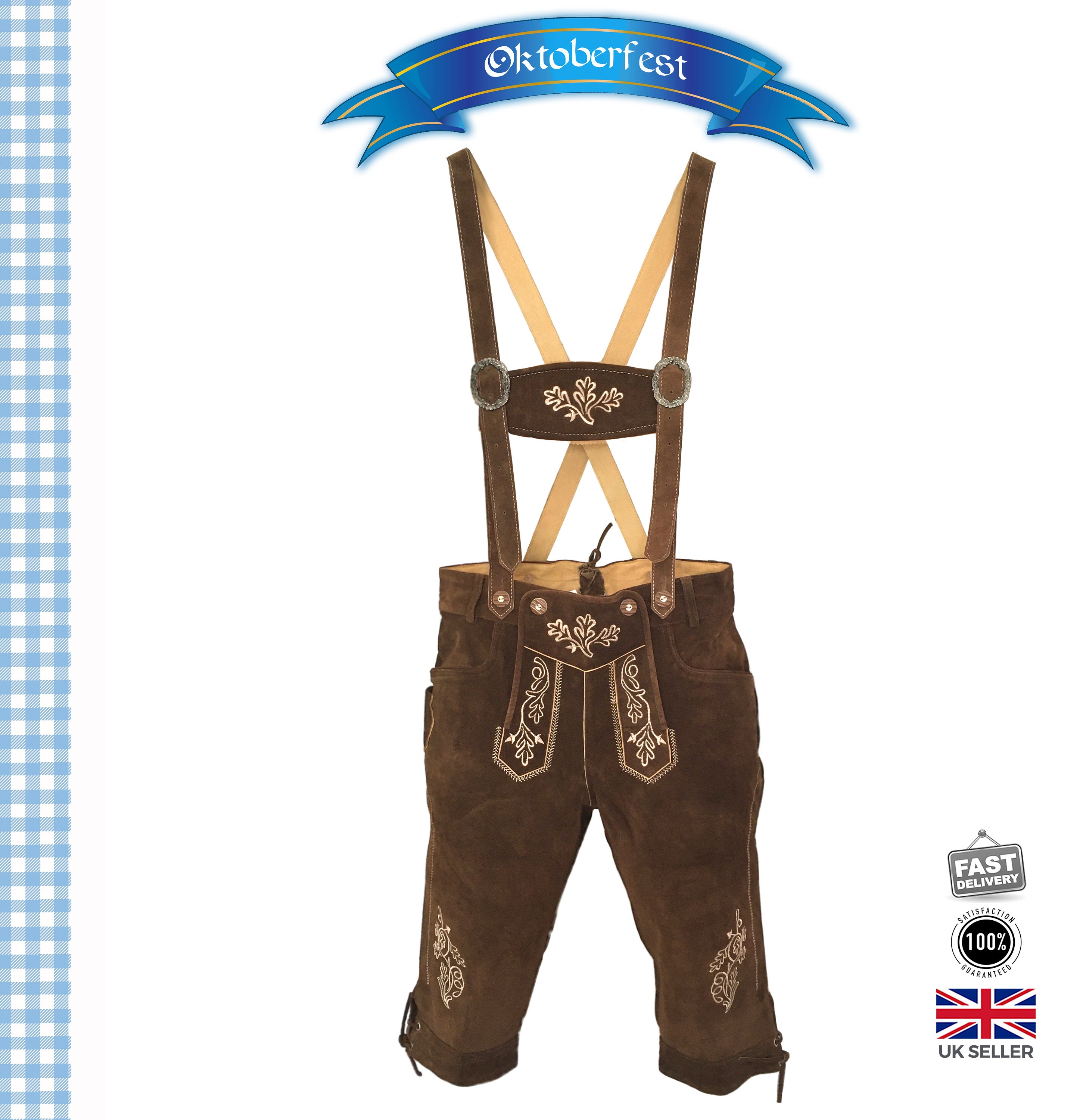 Pantalon Bavarois Femme Pour Oktoberfest - Jean Long Vintage Avec Broderie, Taille Haute, Élastique - 9
