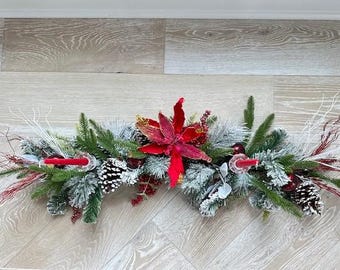 Luxurious Red and White Christmas Candle Centerpiece XXL Elegant Table Arrangement Holiday Party Arrangement