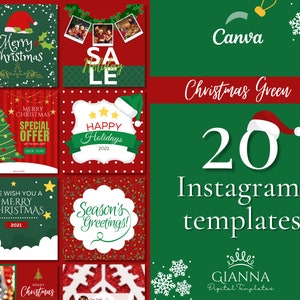Christmas Green Canva Instagram Template