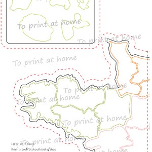 Carte de France - 54cm - à imprimer (6 feuilles A4) image 3