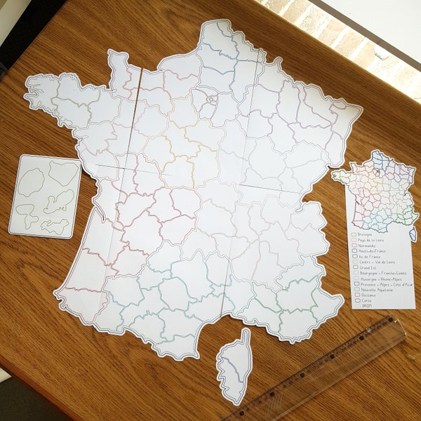 Carte de France - 54cm - à imprimer (6 feuilles A4)