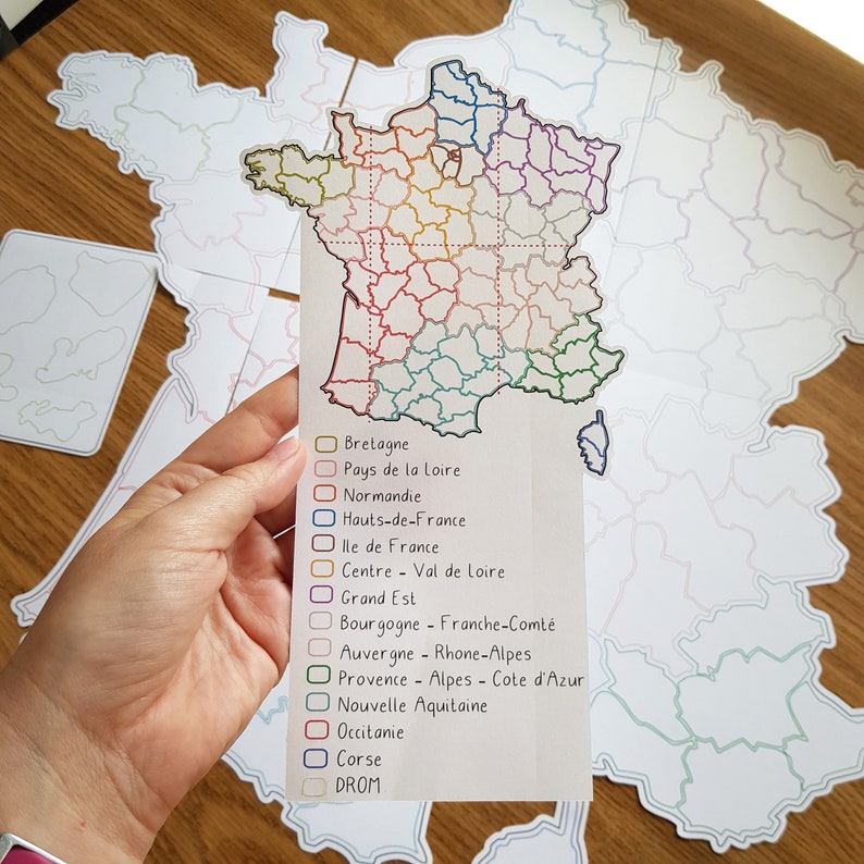 Carte de France - 54cm - à imprimer (6 feuilles A4) image 2