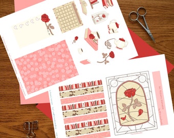 Histoire éternelle (La Belle et la Bête) | Journal Kit | Stickers à imprimer