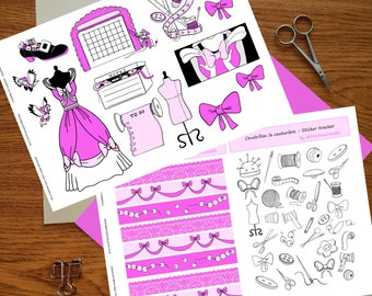Cendrillon la couturière | Journal Kit | Stickers à imprimer