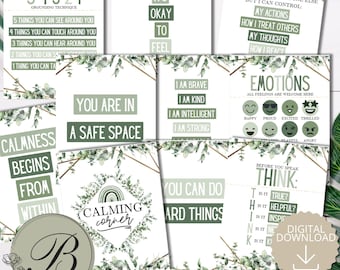 Calm Down Corner Printables | Calming Corner Posters for Kids | Social Emotional Learning Decor | Classroom & Homeschool SEL |