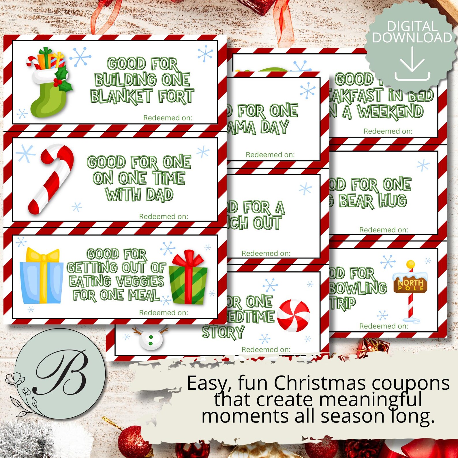 Printable Christmas Coupon Book for Kids – 29 Holiday Reward Coupons ...