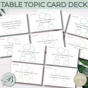 Family Conversation Cards | 244 Table Topics Questions | Dinner Table Games for Kids & Teens | Printable Family Game | Icebreaker Cards PDF