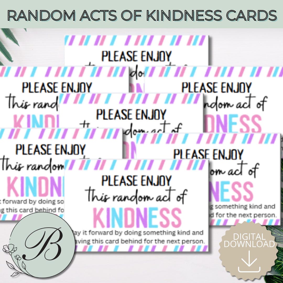 Printable Random Acts of Kindness Cards | Pay It Forward Cards ...