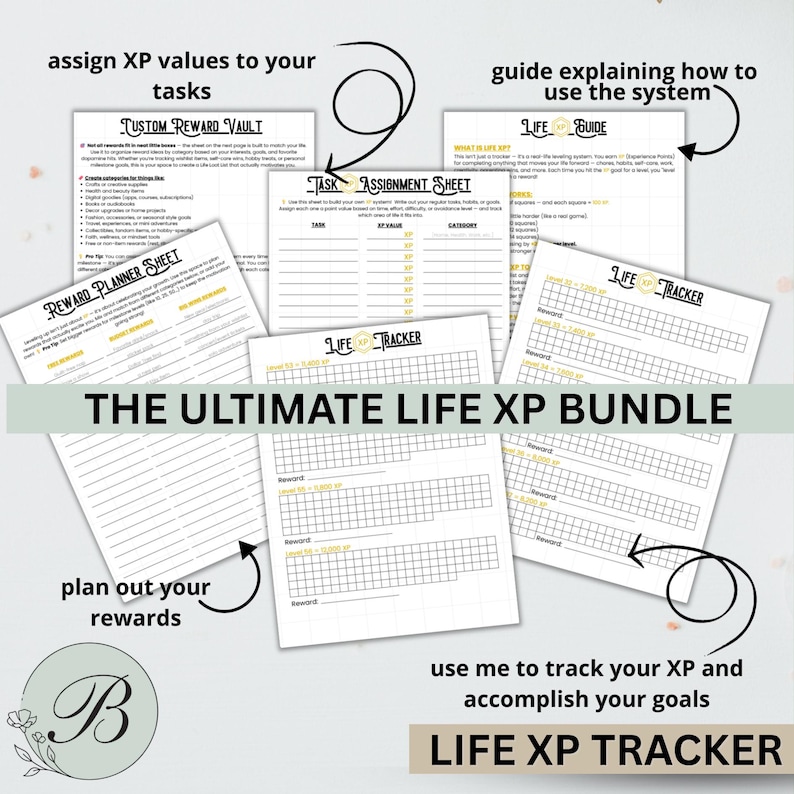 Life XP Tracker Bundle: Gamified Goal Planner (digital Download) - Etsy